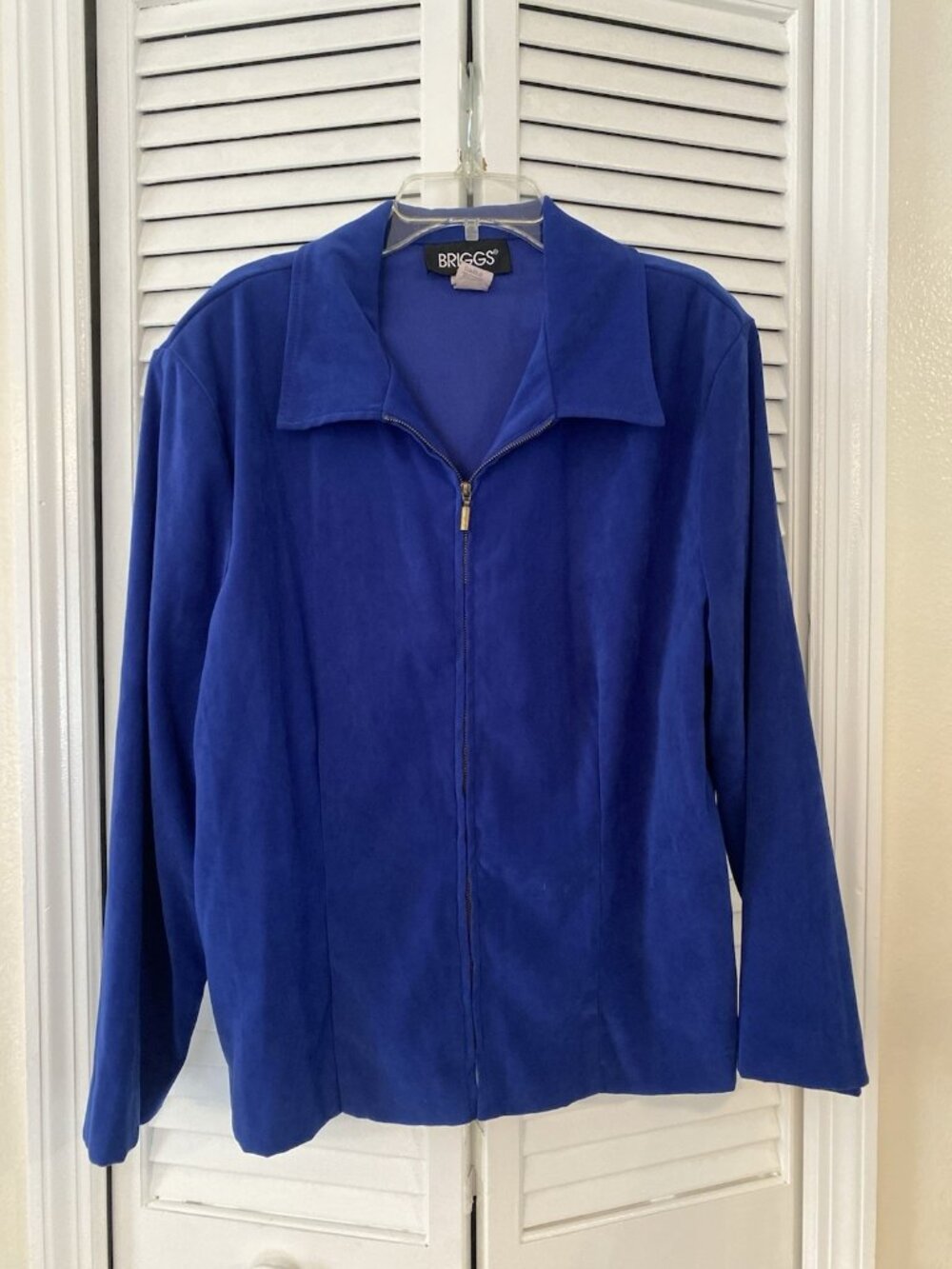 Briggs Size 12 faux suede lightweight Blue womens jacket Fall Cozy casual